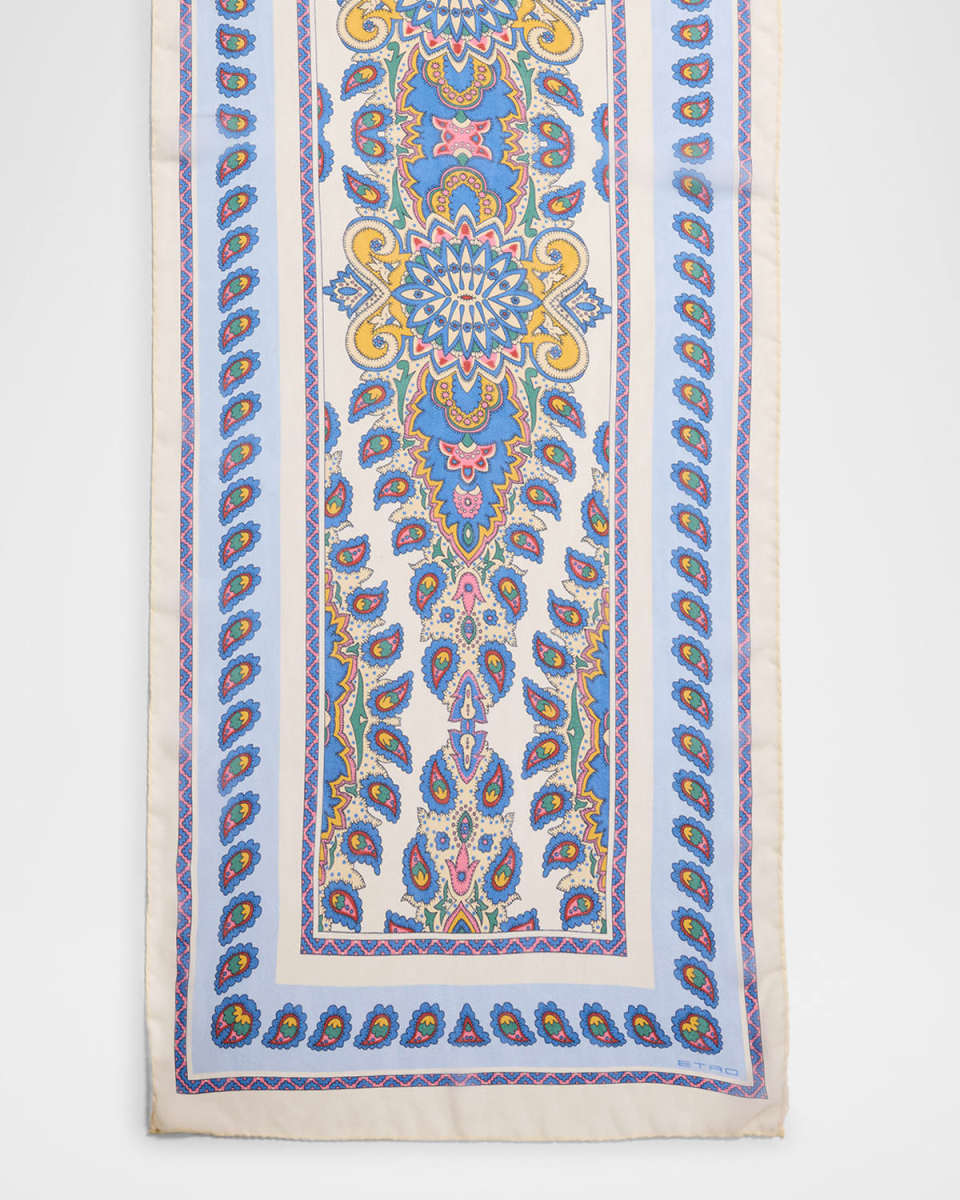 Tosca Paisley-Print Silk Scarf